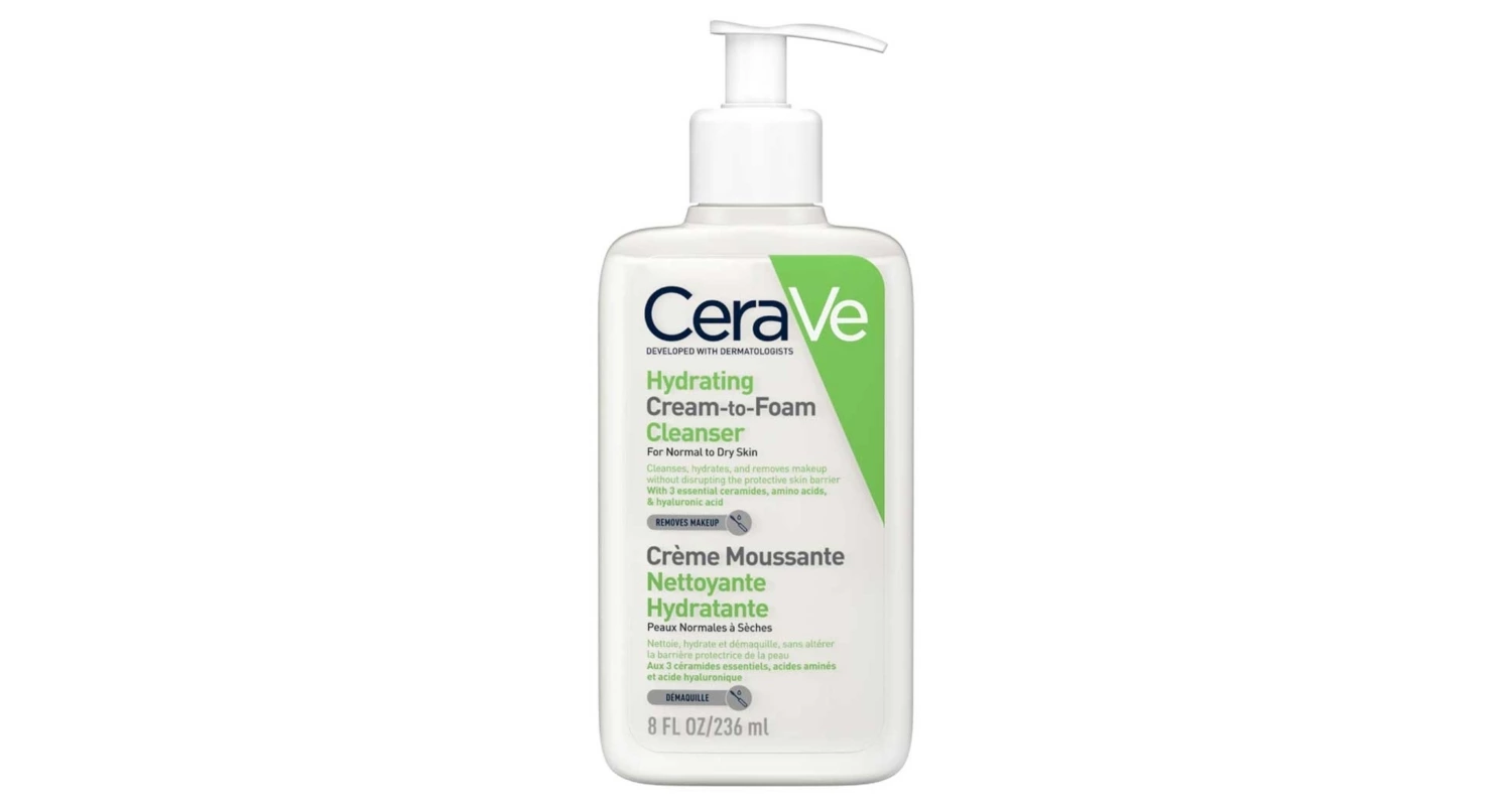 CeraVe Hydrating Cream-to-Foam Cleanser with Amino Acids for Normal to Dry Skin 236ml