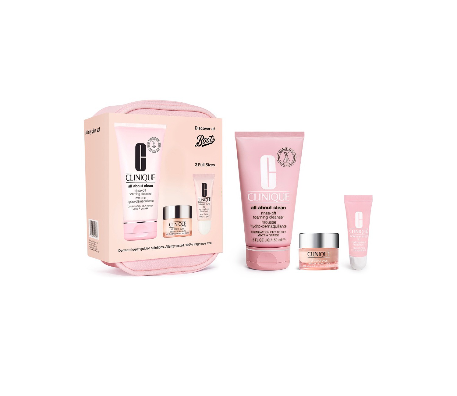 Clinique All Day Glow Skincare Set for Fresh, Hydrated, Radiant Skin