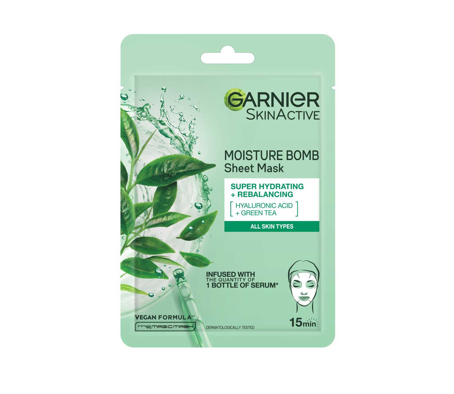 Garnier Moisture Bomb Green Tea And Hyaluronic Acid Face Mask