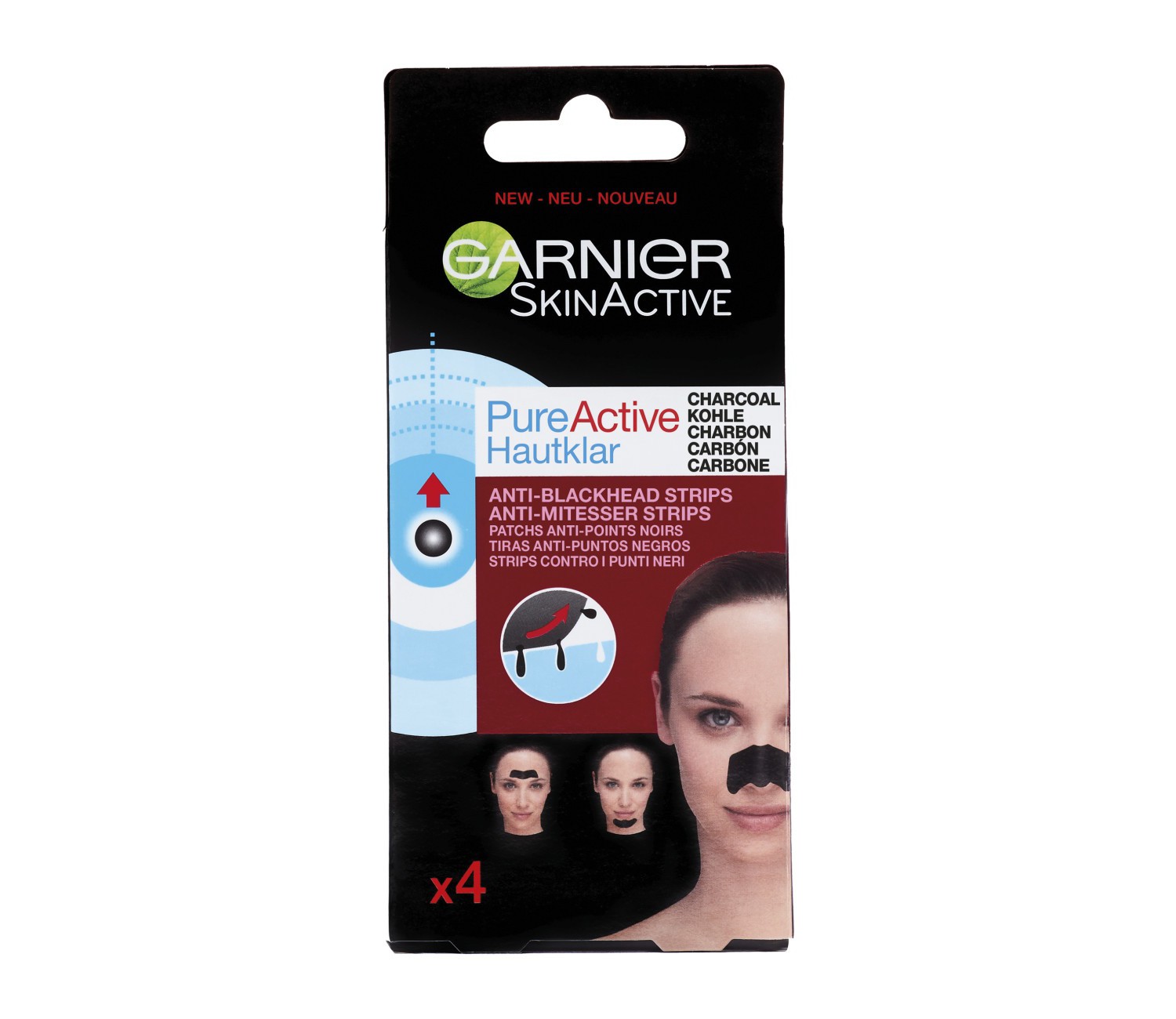 Garnier Pure Active Anti-Blackhead Charcoal Nose Strips Pack Of 4