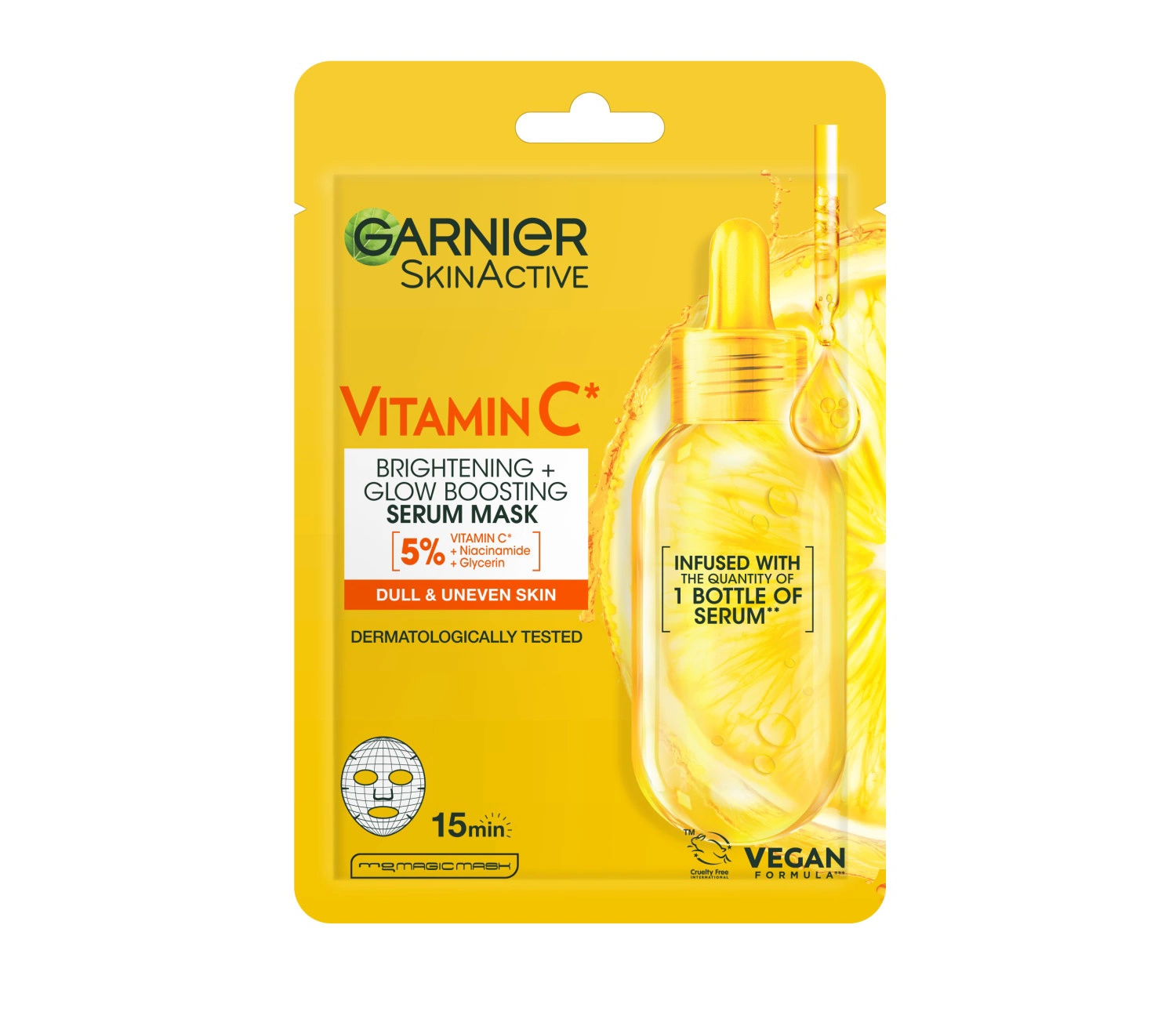 Garnier Vitamin C Brightening Glow Boosting Face Mask Powered With Vitamin C Niacinamide