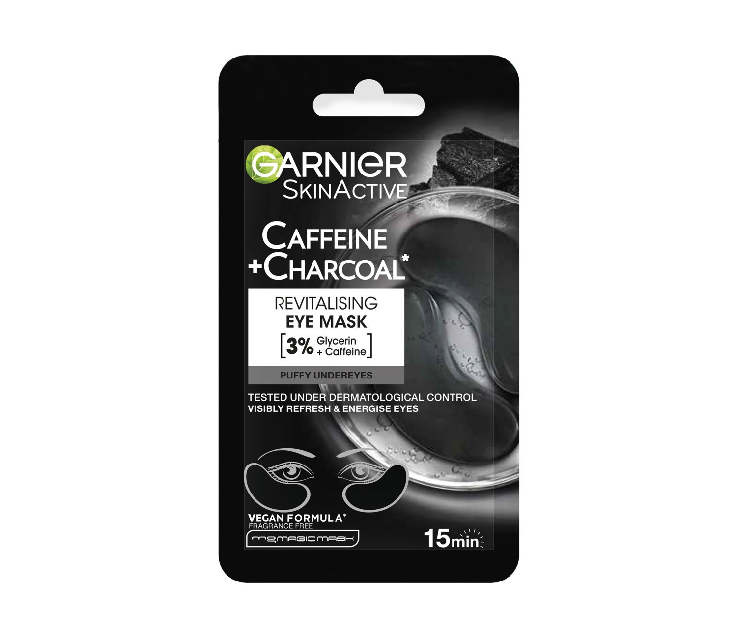 Garnier Depuffing Eye Mask With Bamboo Charcoal - For Puffy Undereyes, Cruelty-free 5g