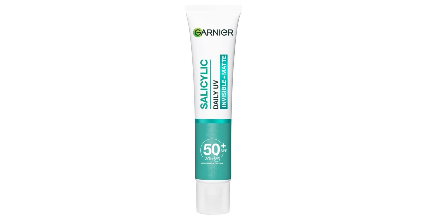 Garnier Daily UV Niacinamide, BHA & AHA, Invisible + Matte - Anti-Imperfection Fluid SPF50+, 40ml