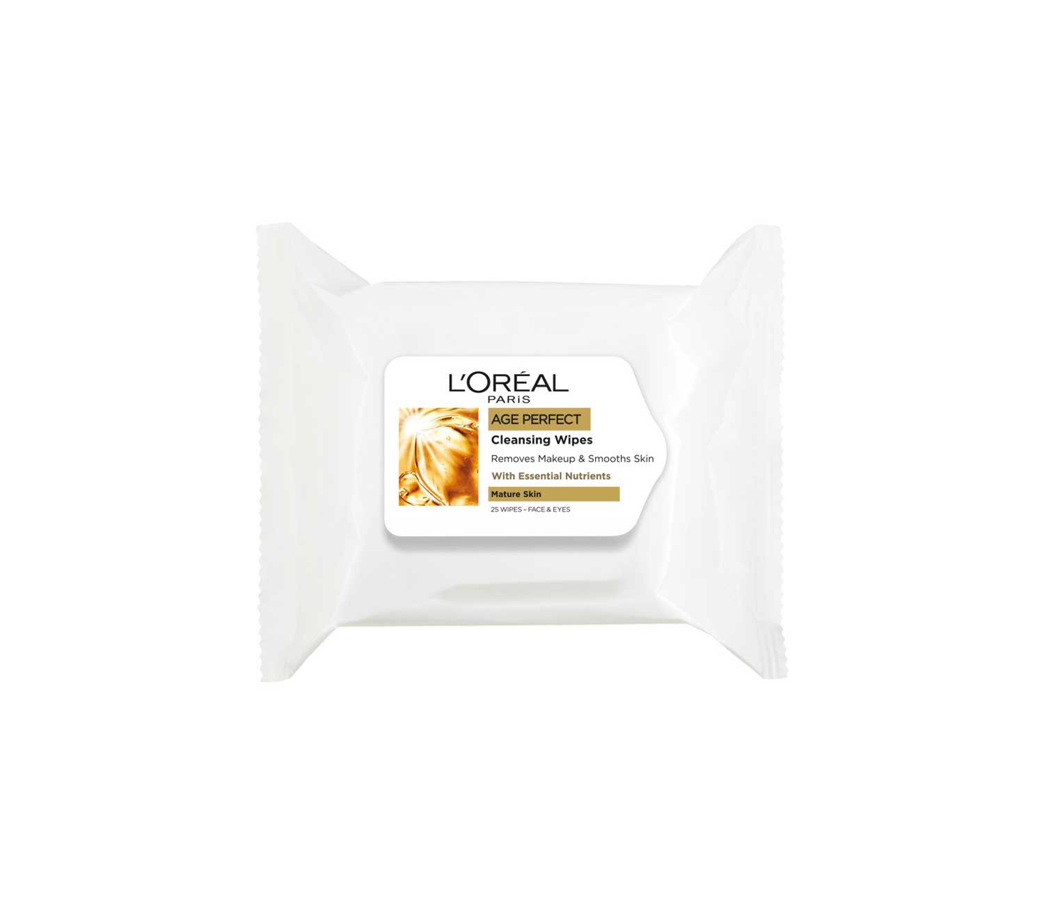 L'Oréal Paris Age Perfect Cleansing Wipes, Removes Makeup & Smooths Skin, Pack of 25x Wipes