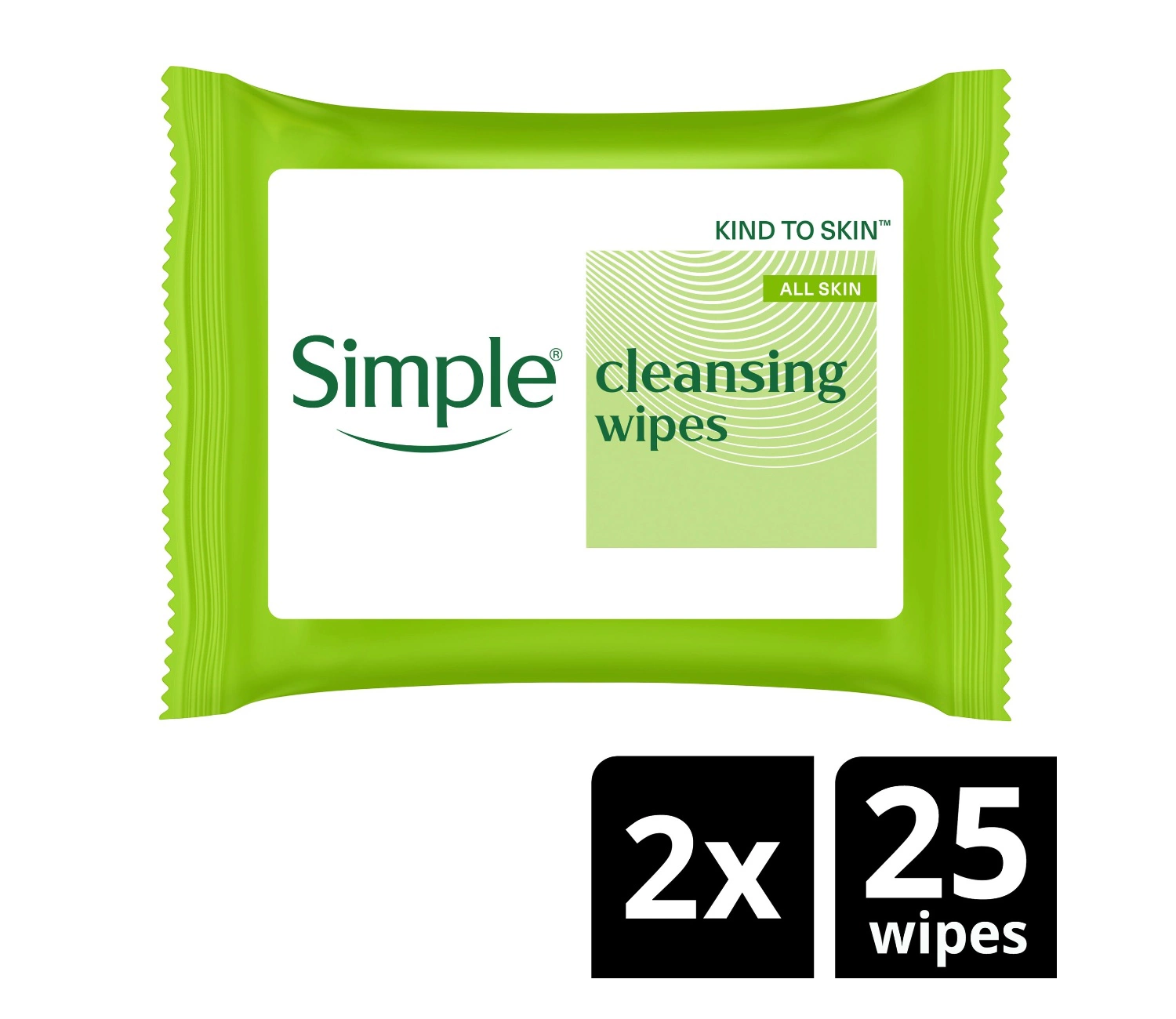 Simple Kind To Skin Biodegradable Cleansing Wipes Fifty PC