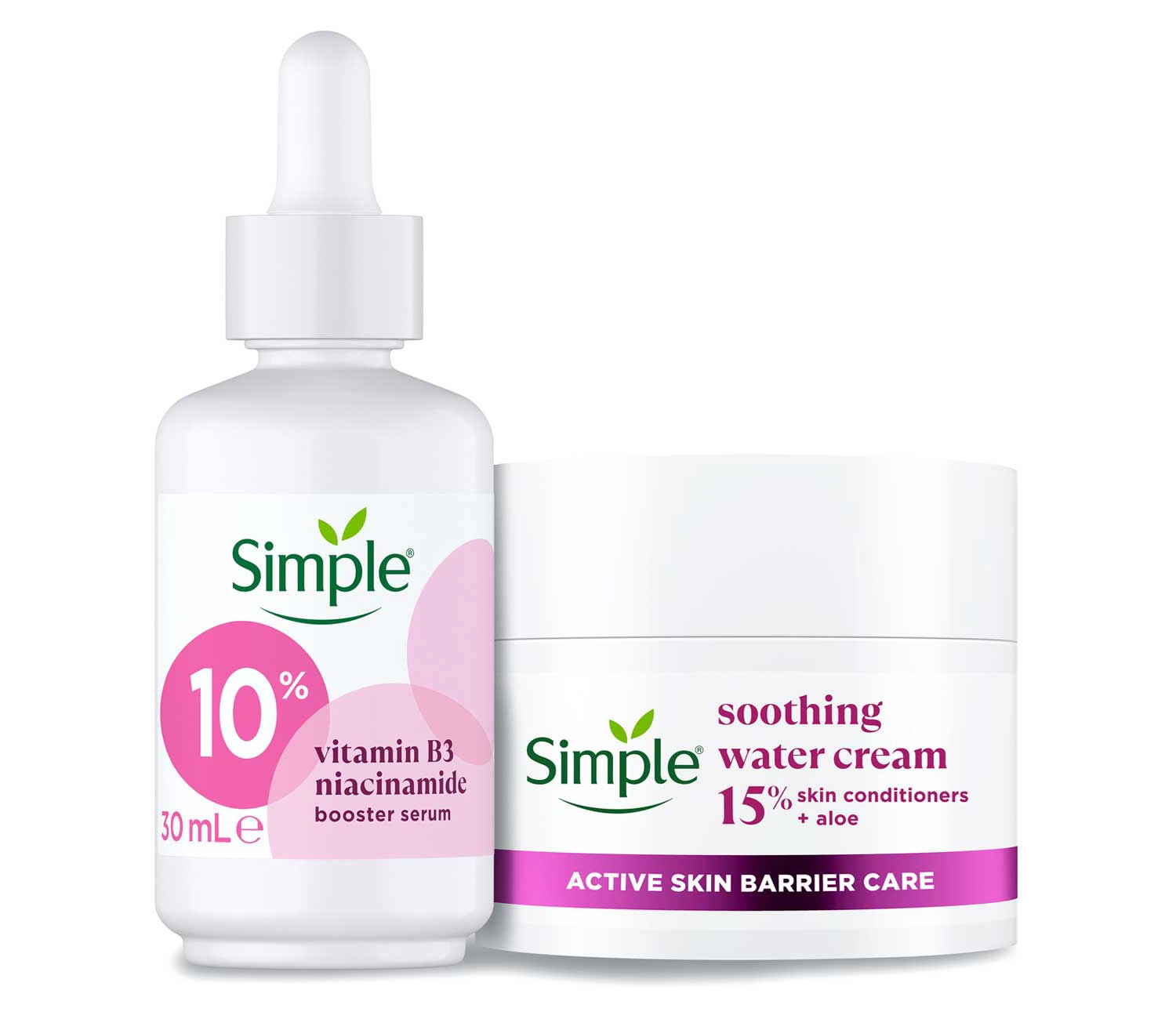 Simple Active Barrier Smoothing Moisturiser and Serum Bundle